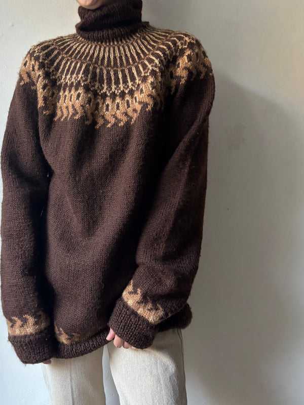 70's Nordic brown knit.