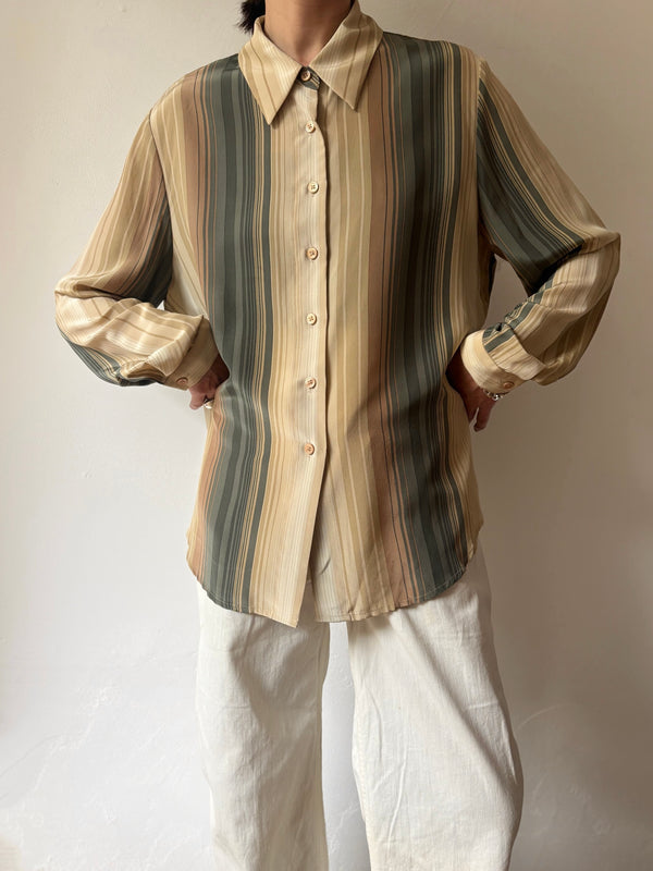 jones new york striped silk shirt.
