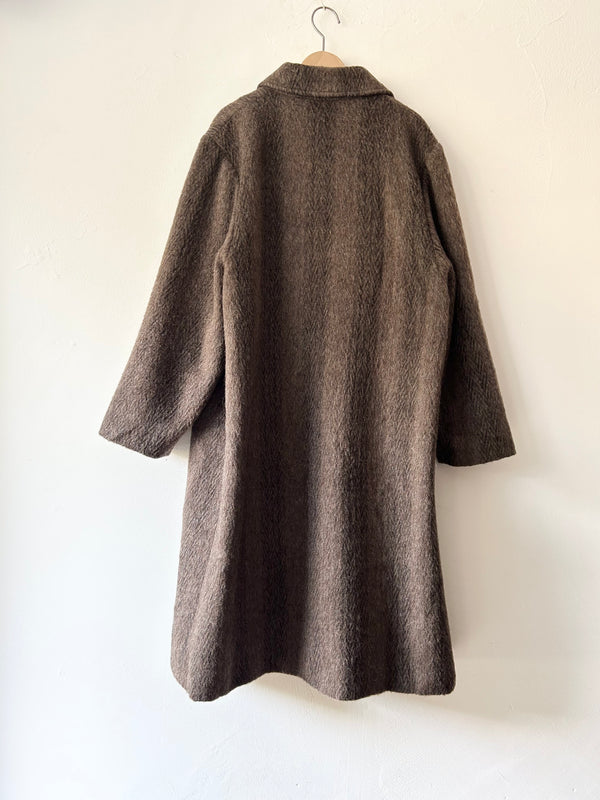 Lama wool and mohair brown coat.