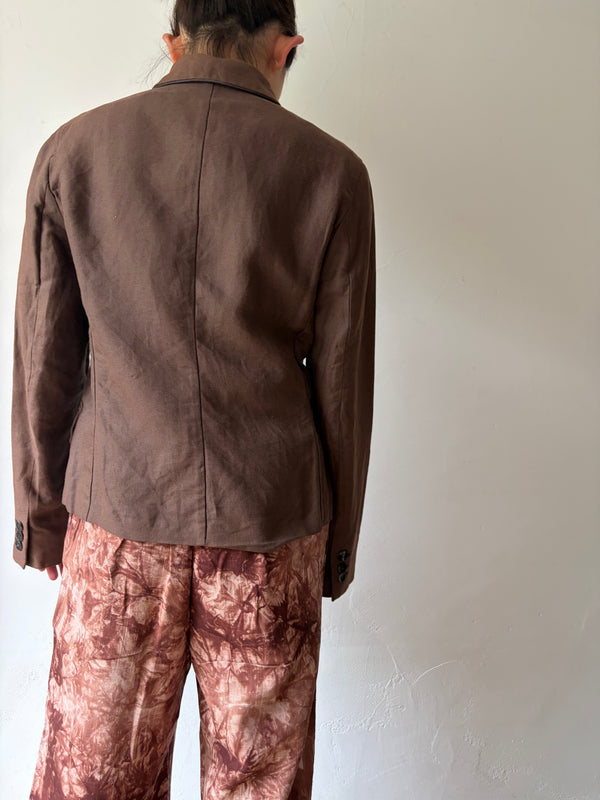 Max Mara Brown Cotton Linen Jacket.
