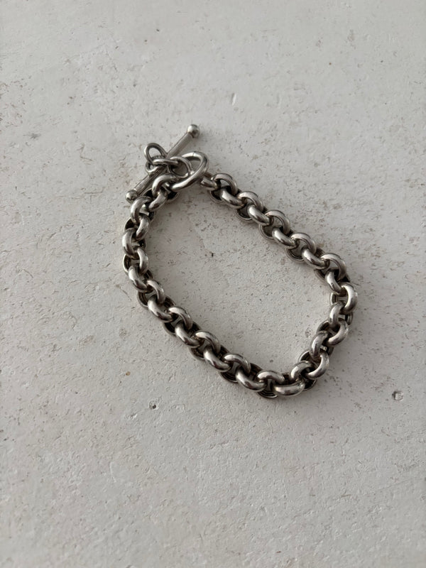 Vintage Rollo Chain Bracelet Silver925.ITALY.