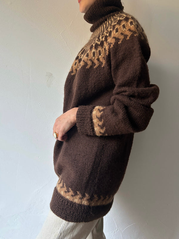 70's Nordic brown knit.