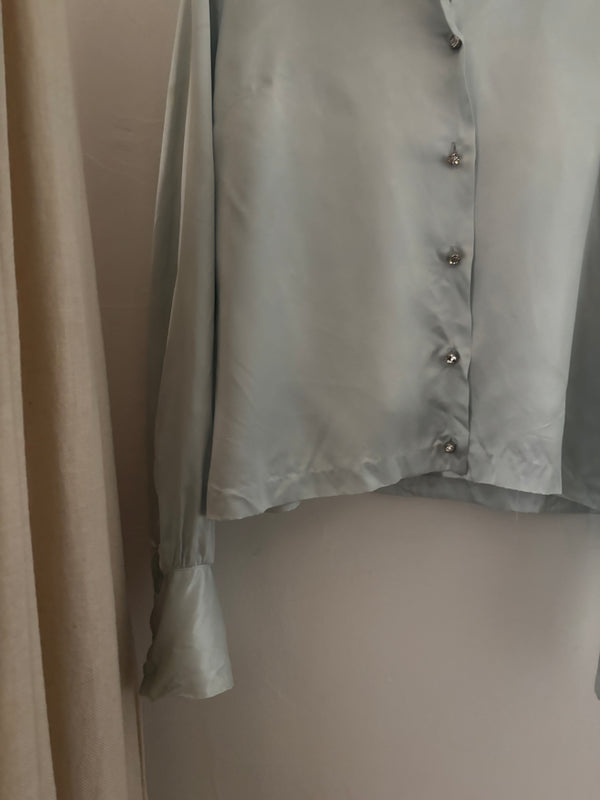 80's Jeweled Button Blouse.