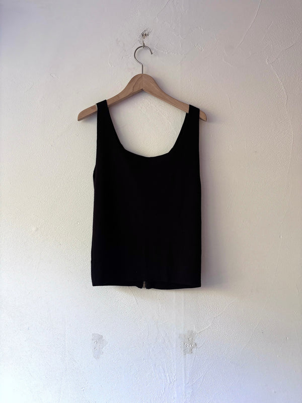 Black front zip top.