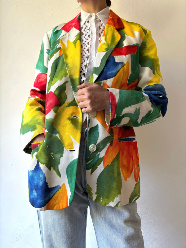 Floral Pattern Jacket. MADE IN ITALY.