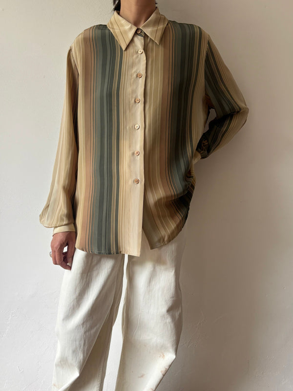 jones new york striped silk shirt.