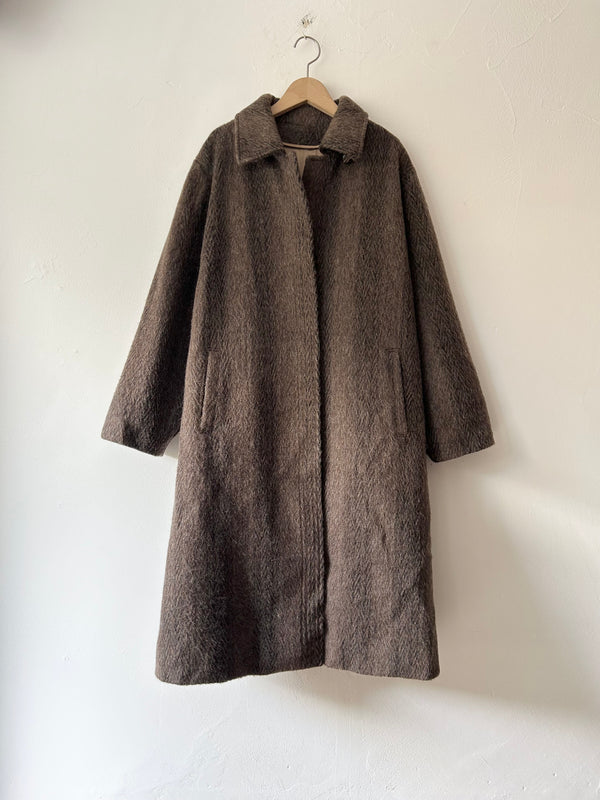 Lama wool and mohair brown coat.