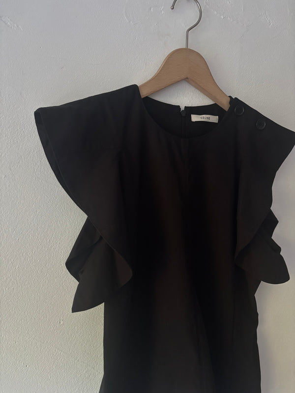 CELINE Black Cotton Blouse. By Phoebe Philo Archive.