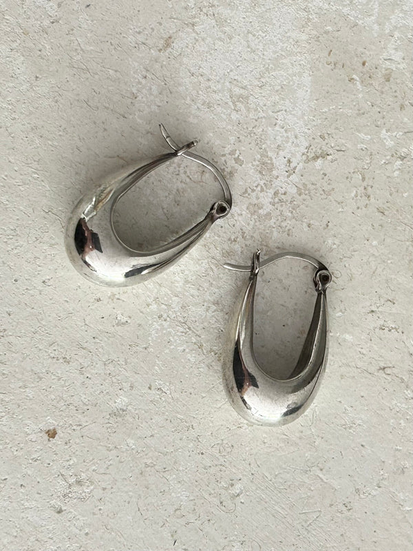 Vintage silver hoop earrings.