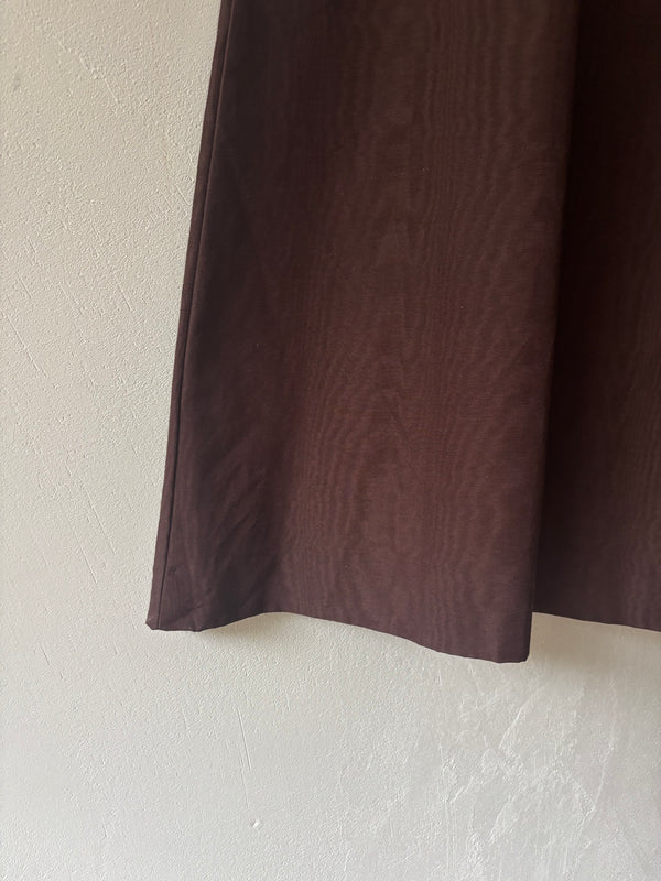 Moire Pattern Brown Maxi Skirt.
