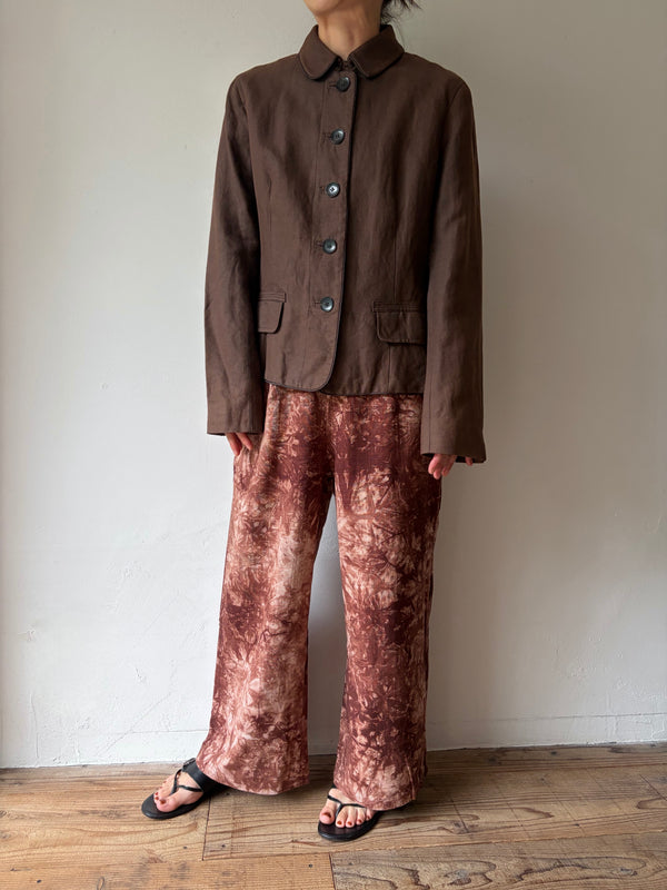 Max Mara Brown Cotton Linen Jacket.