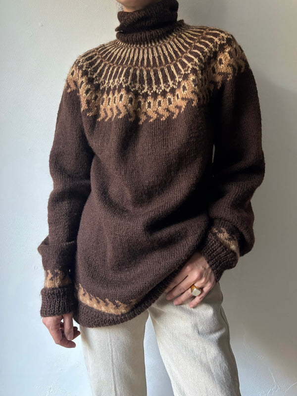 70's Nordic brown knit.