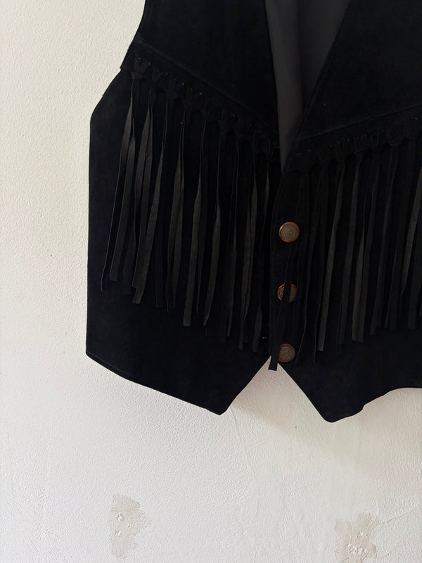 70's-80's Black Fringe Vest