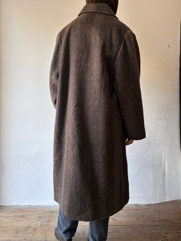 Lama wool and mohair brown coat.