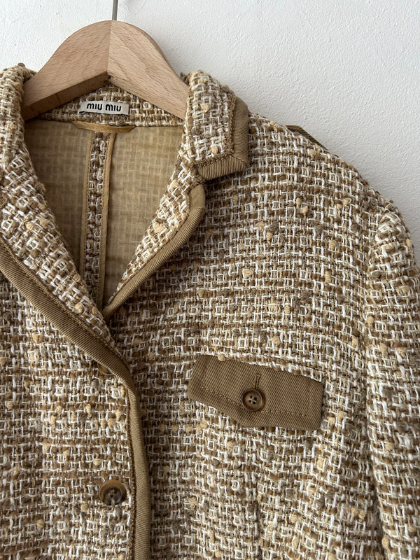 MIUMIU Beige tweed jacket.