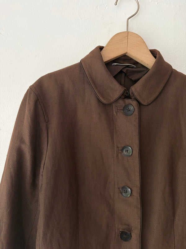 Max Mara Brown Cotton Linen Jacket.