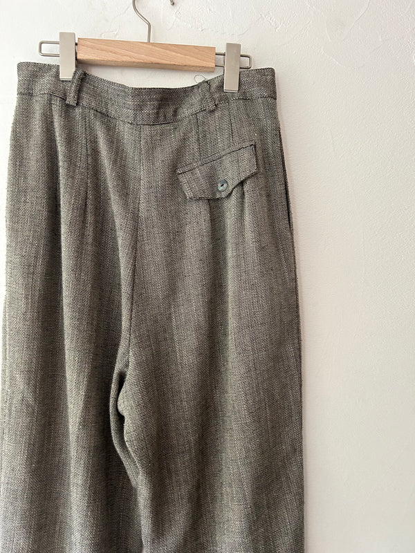 High waisted gray tweed pants.