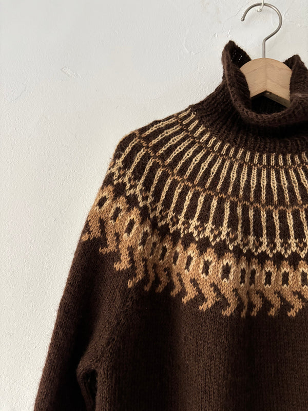 70's Nordic brown knit.