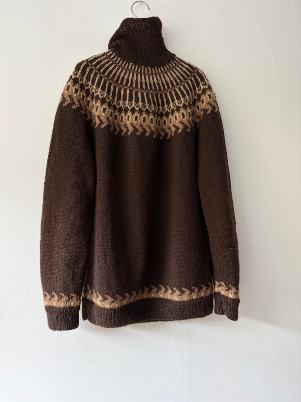 70's Nordic brown knit.