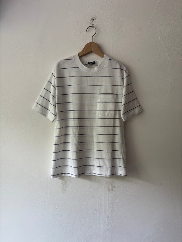 White×Navy Pocket Tee.