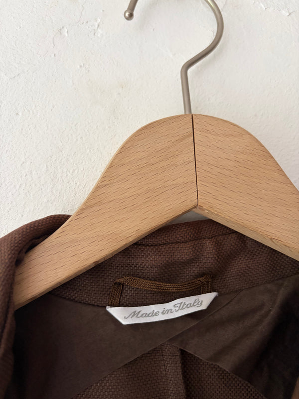 Max Mara Brown Cotton Linen Jacket.