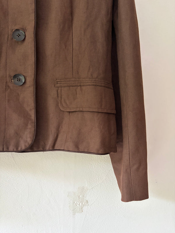Max Mara Brown Cotton Linen Jacket.