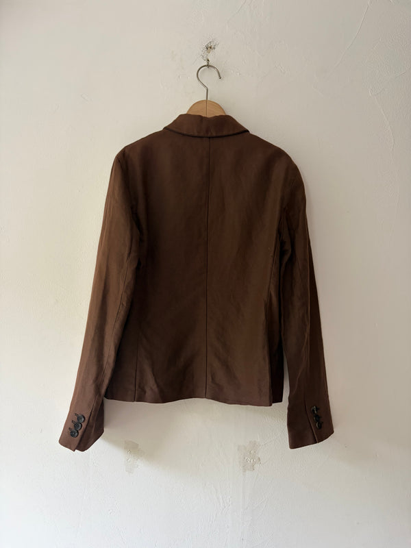Max Mara Brown Cotton Linen Jacket.