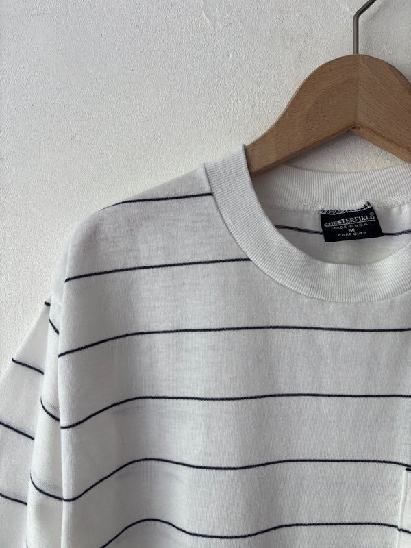 White×Navy Pocket Tee.