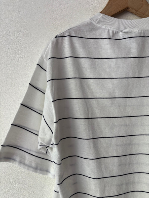 White×Navy Pocket Tee.