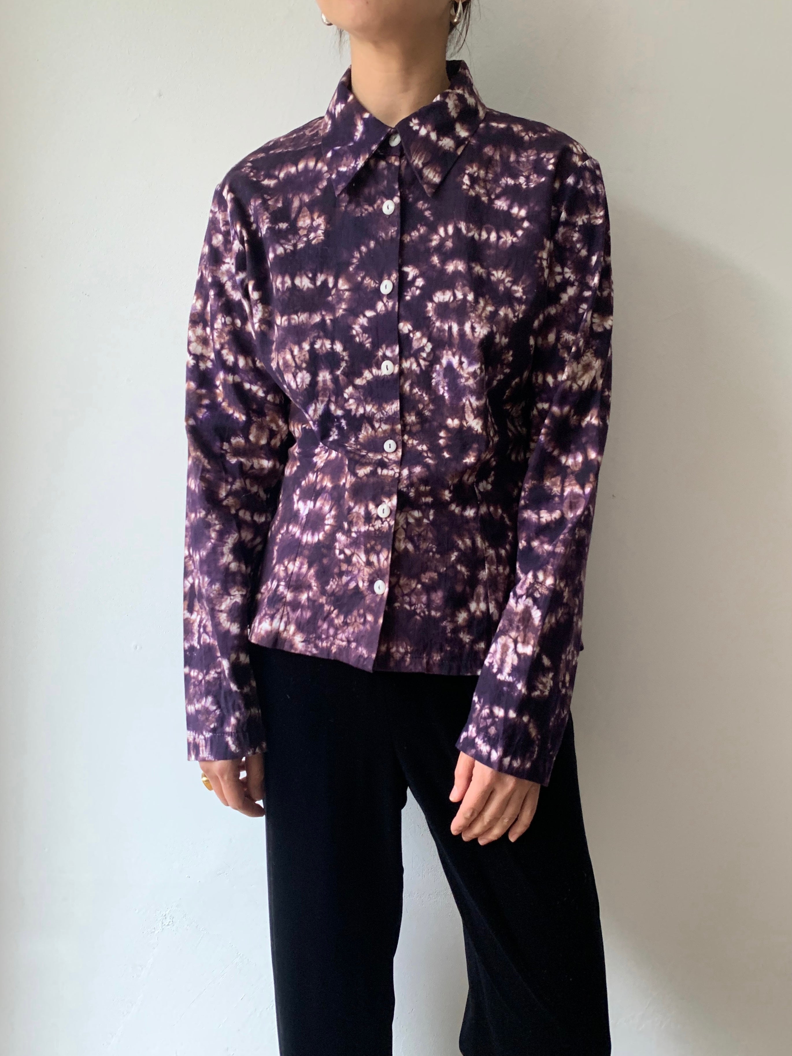 70's Purple tie-dye Cotton Shirt.